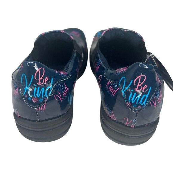 Easy Works By Easy Street Slip-Resistant "Be Kind" Clogs Shoes Navy & Pink 6W - Picture 13 of 14